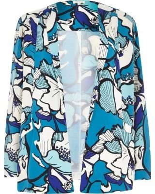 River Island Blue floral print crepe jacket