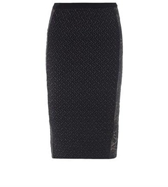 No.21 Lace panel knitted skirt