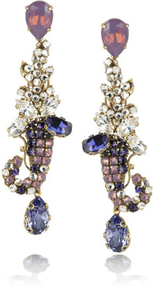 Swarovski Bijoux Heart Cuivre 24-karat gold-plated crystal earrings