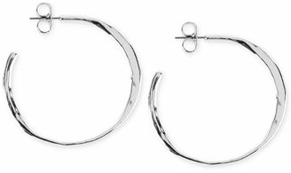 Robert Lee Morris Soho Silver-Tone Hammered Open Hoop Earrings
