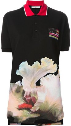 Givenchy orchid print polo shirt