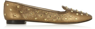 MICHAEL Michael Kors Ailee studded metallic leather slippers