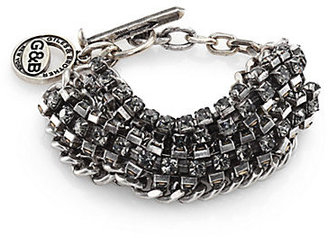 Giles & Brother Crystal Cup Chain Bracelet/Silvertone
