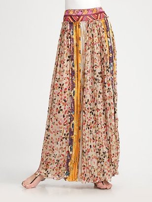 Diane von Furstenberg Parisa Pleated Silk Skirt