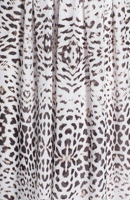 Ivanka Trump Embellished Print One-Shoulder Chiffon Gown