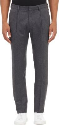 Michael Kors Flannel Pleated Slim-Fit Trousers