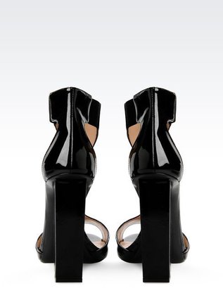 Giorgio Armani Patent Leather T-Strap Sandal