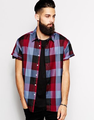 ASOS Oversized Shirt In Short Sleeve With Buffalo Check
