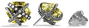 David Yurman Cable Wrap Earrings with Lemon Citrine and Diamonds