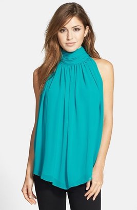 Vince Camuto Ruched Front Mock Neck Blouse