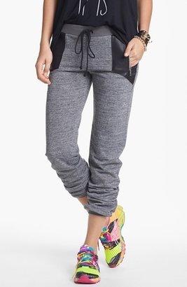Lily White Faux Leather Inset Sweatpants (Juniors)