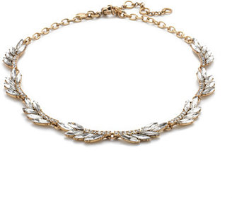 J.Crew Crystal feather necklace