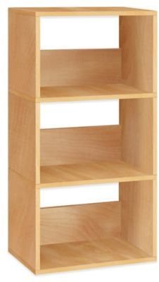 Way Basics Tool-Free Assembly 3-Shelf Triplet Bookcase and Storage Shelf in Natural Wood Grain