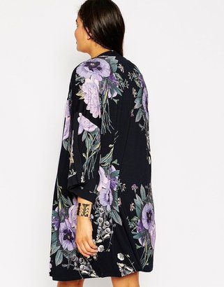 ASOS CURVE Exclusive Kimono in Botanical Digital Print