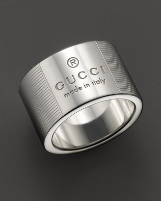 Gucci Trademark Stripes Sterling Silver Ring