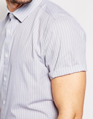 ASOS Smart Shirt in Short Sleeve with End on End Stripe