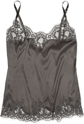 Dolce & Gabbana Lace-trimmed stretch-silk satin camisole