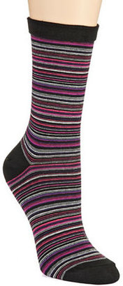 Hue Glitter Multi Striped Socks