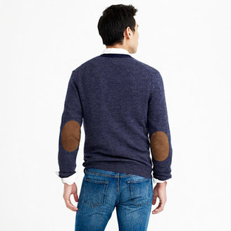 J.Crew Slim rustic merino elbow-patch cardigan sweater in colorblock