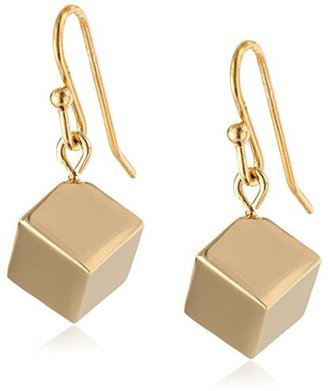 Trina Turk Cubist House" Gold Cube Drop Earrings