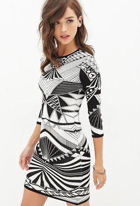 Forever 21 Geo Pattern Sweater Dress