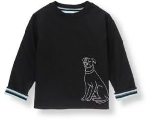 Janie and Jack Dog Striped Reversible Tee
