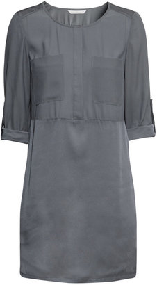 H&M Long-sleeved Dress - Dark gray - Ladies