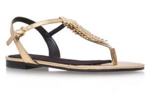 Nine West Gold 'zachi3' flat t-bar sandals
