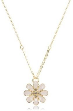 Pilgrim Gold enamel flower pendant necklace