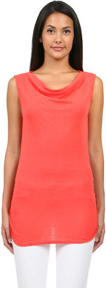 Michael Stars Drape Neck Top with Shirring in Chili