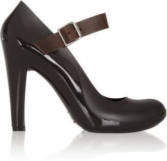 Marni Leather-trimmed rubber pumps