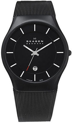 Skagen Men's Black Dial Mesh Watch