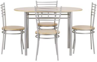 Oval Bistro Table + 4-Chair Set