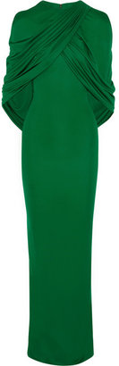 Givenchy Cape-effect gown in emerald jersey
