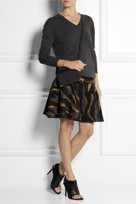 DKNY Printed boiled wool skirt