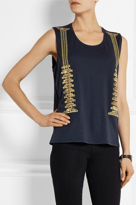 Sass & Bide On My Terms embellished cotton-jersey top