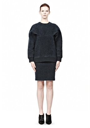 Alexander Wang Brushed Mohair Tucked Sleeve Pullover