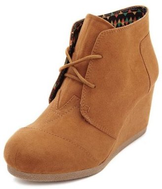 Charlotte Russe Sueded Wrap Toe Wedge Bootie