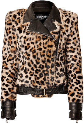 Balmain Leopard Print Fur Jacket