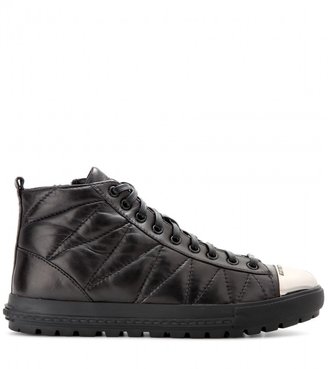 Miu Miu Quilted leather sneakers with toe cap