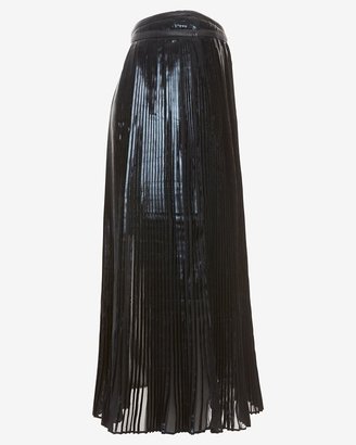 Ohne Titel Exclusive Pleated Foil Below The Knee Skirt