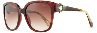 Lanvin Tortoise Sunglasses with Mother-of-Pearl, Brown