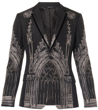 Dolce & Gabbana Cathedral-print silk-blend blazer