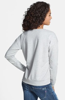Love By Design 'Merci' Appliqué Sweatshirt (Juniors)