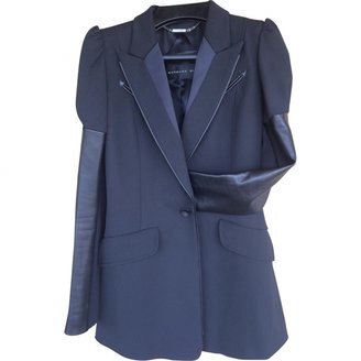 Barbara Bui Long back blazer with leather sleeves