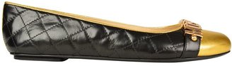 Moschino Metallic Logo Flat Shoes