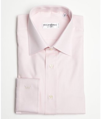 Yves Saint Laurent 2263 Yves Saint Laurent pink textured cotton point collar dress shirt