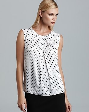 Jones New York Collection JNYWorks: A Style System by Abby Woven Polka Dot Top