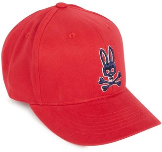 Psycho Bunny Red embroidered cotton cap