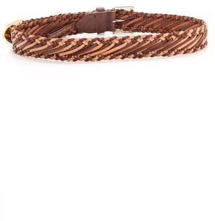 Linea Pelle Basic Braided Hip Belt with Metal Tip